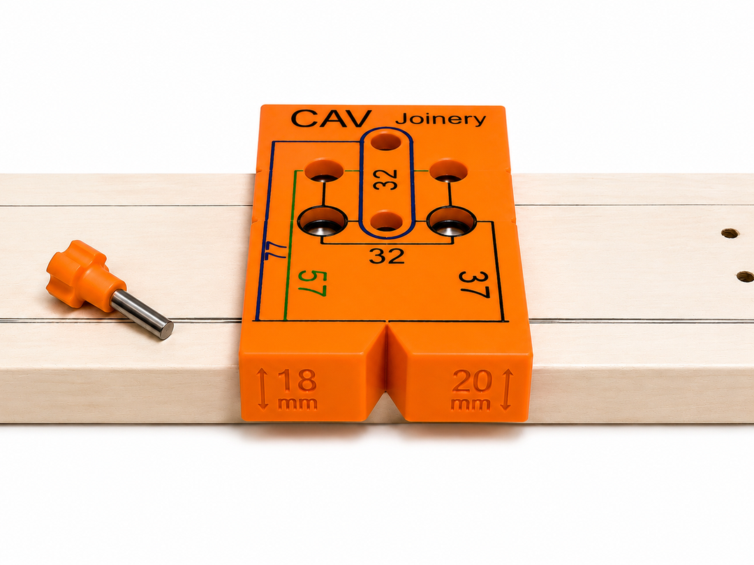 CAV Precision Hinge Plate Mounting Jig with Rotating Bearing Guides