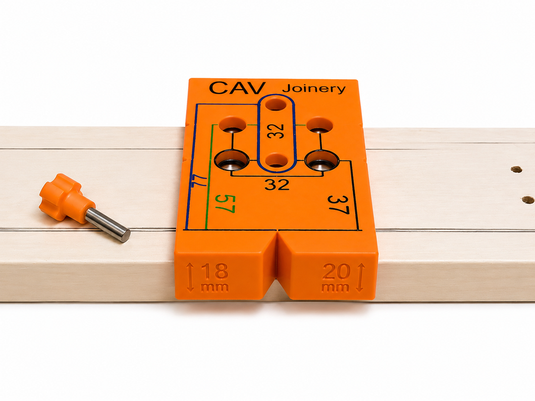 CAV Precision Hinge Plate Mounting Jig with Rotating Bearing Guides