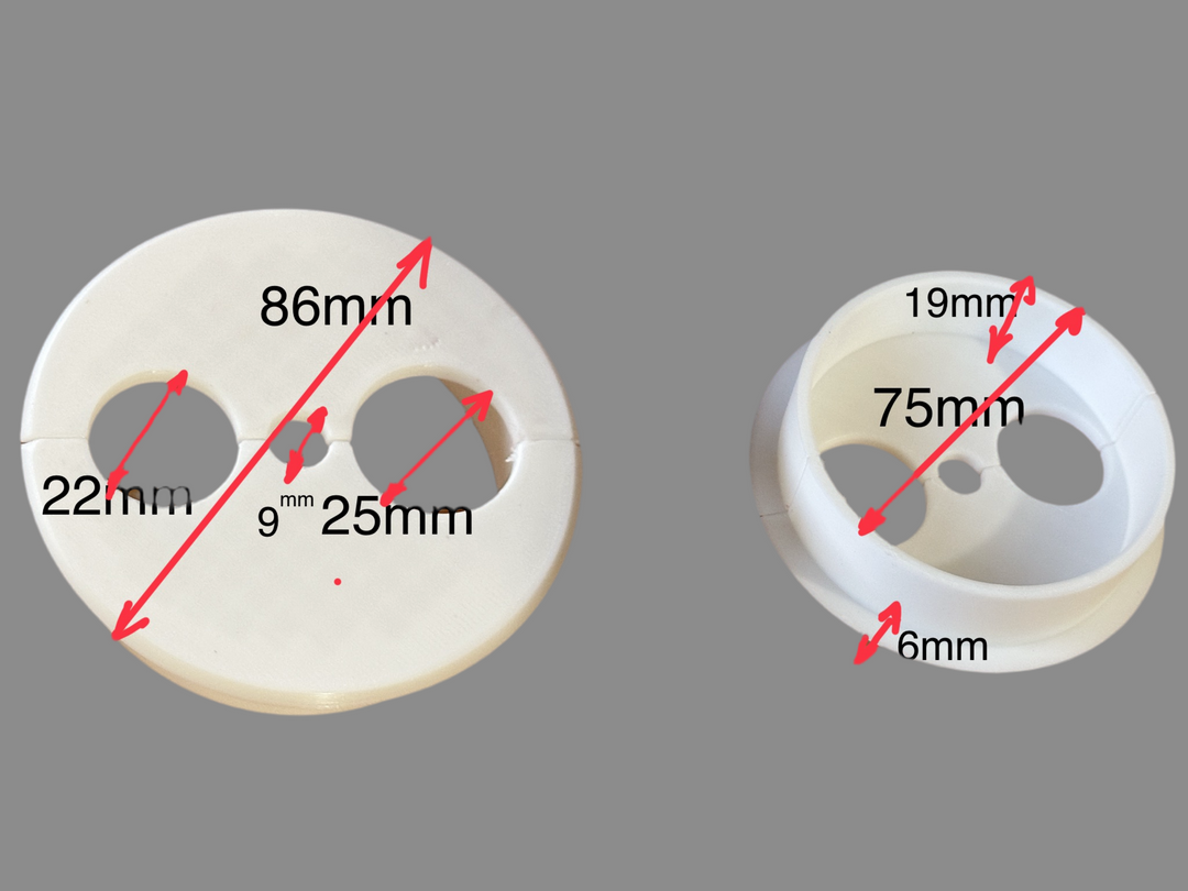 6x Dishwasher Pipe Cover Grommets – White or Light Grey