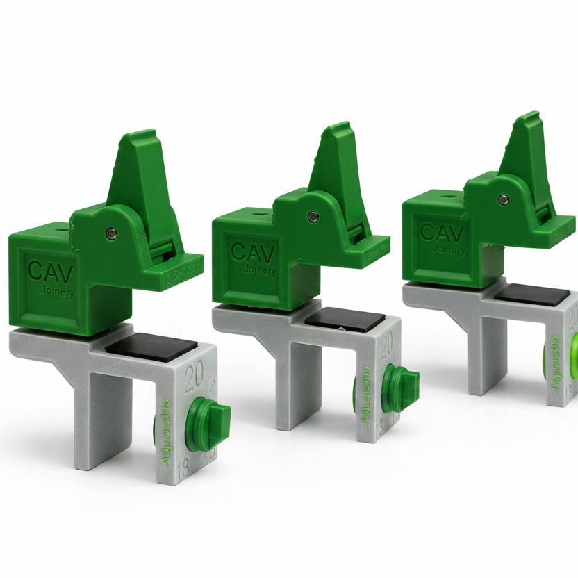 Adjustable scribing jig clamp for kitchen filler panels by CAV Joinery
