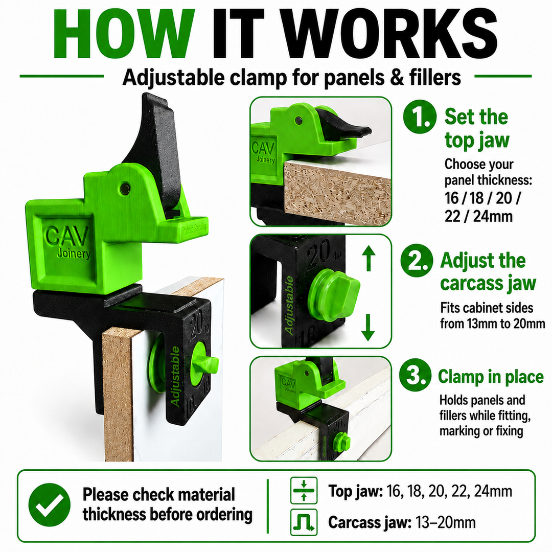 Adjustable Scribing Jig 16-24mm for Kitchen and Wardrobe Fitters | CAV Jig
